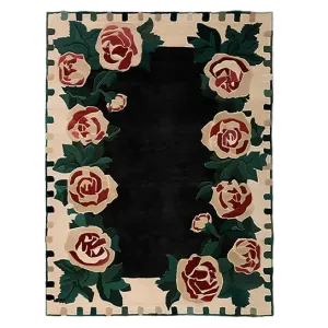 Rosette Noir Hand Tufted Rug