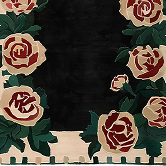 Rosette Noir Hand Tufted Rug