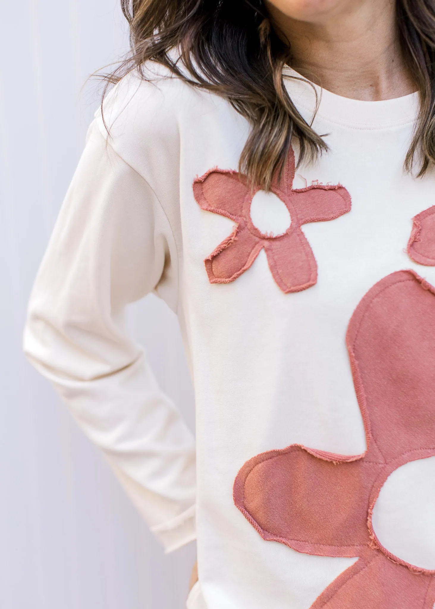 Rust Flower Longsleeve Top