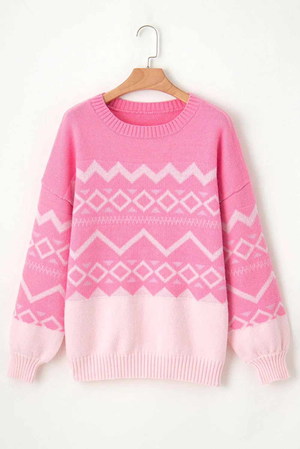 Ryleigh Geometric Long Sleeve Sweater