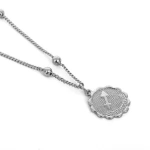 Sagittarius silver coin necklace