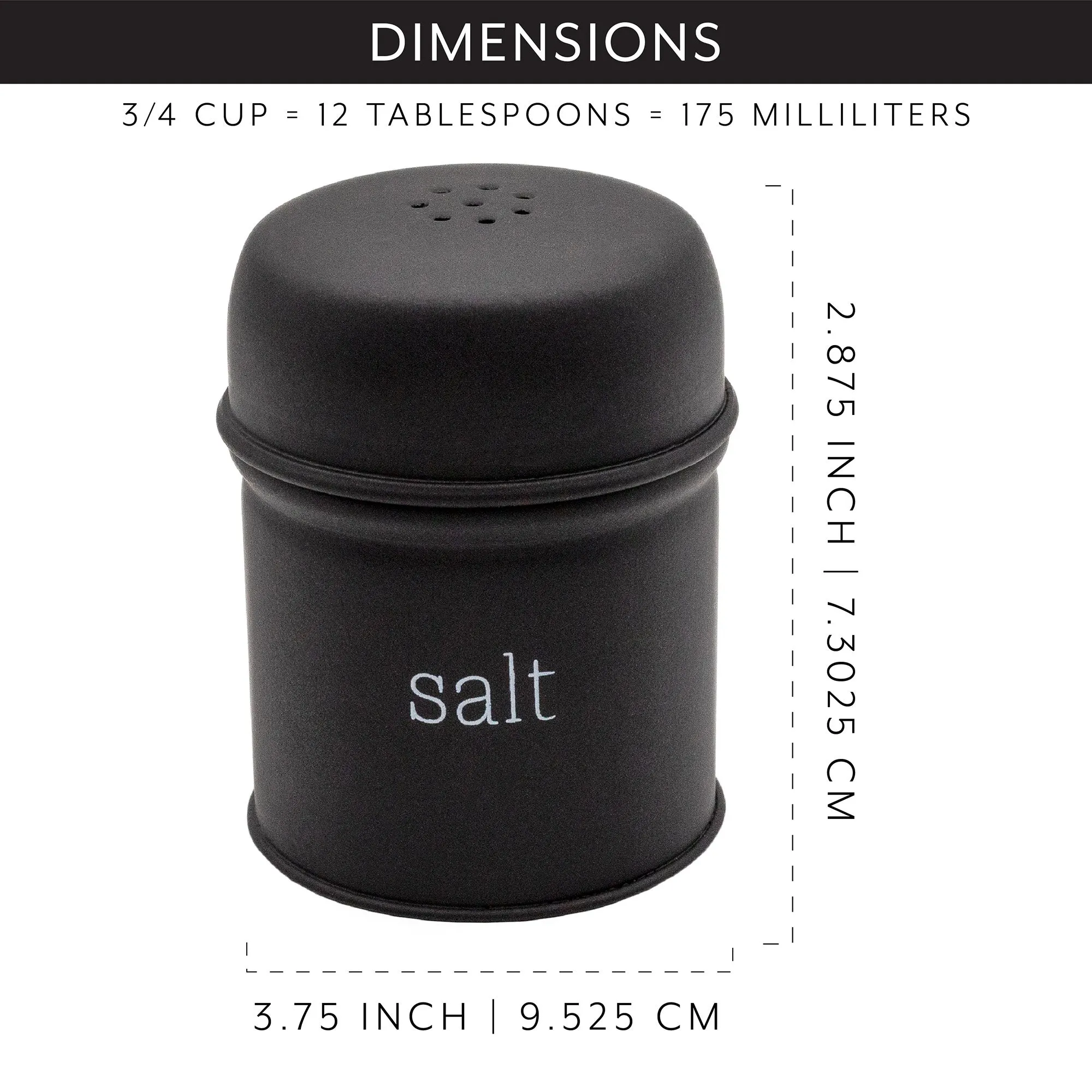 Salt and Pepper Shaker Set (Black, Case of 30)