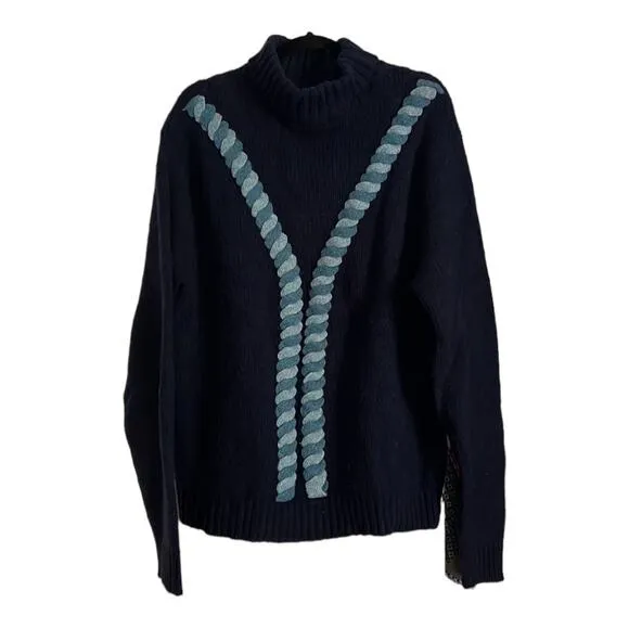 Scottish Isle blue wool sweater size L