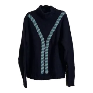 Scottish Isle blue wool sweater size L