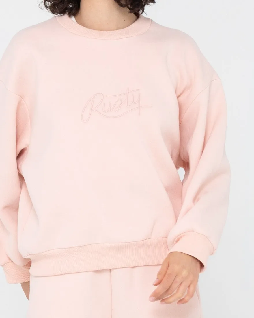 Script Oversize Crew Neck Fleece
