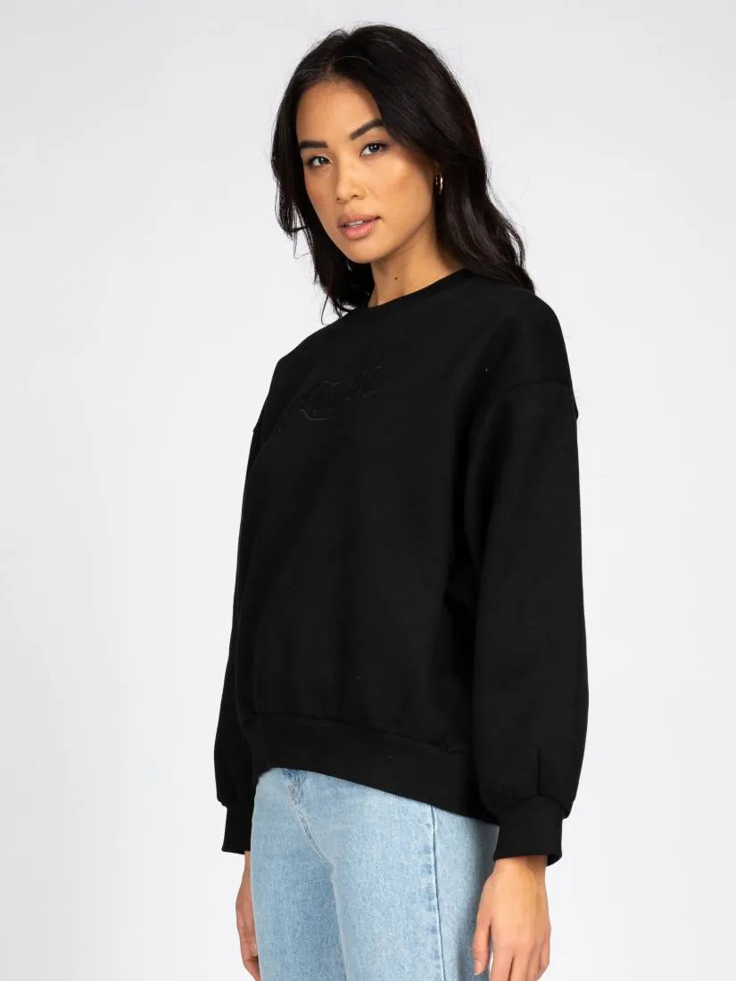 Script Oversize Crew Neck Fleece