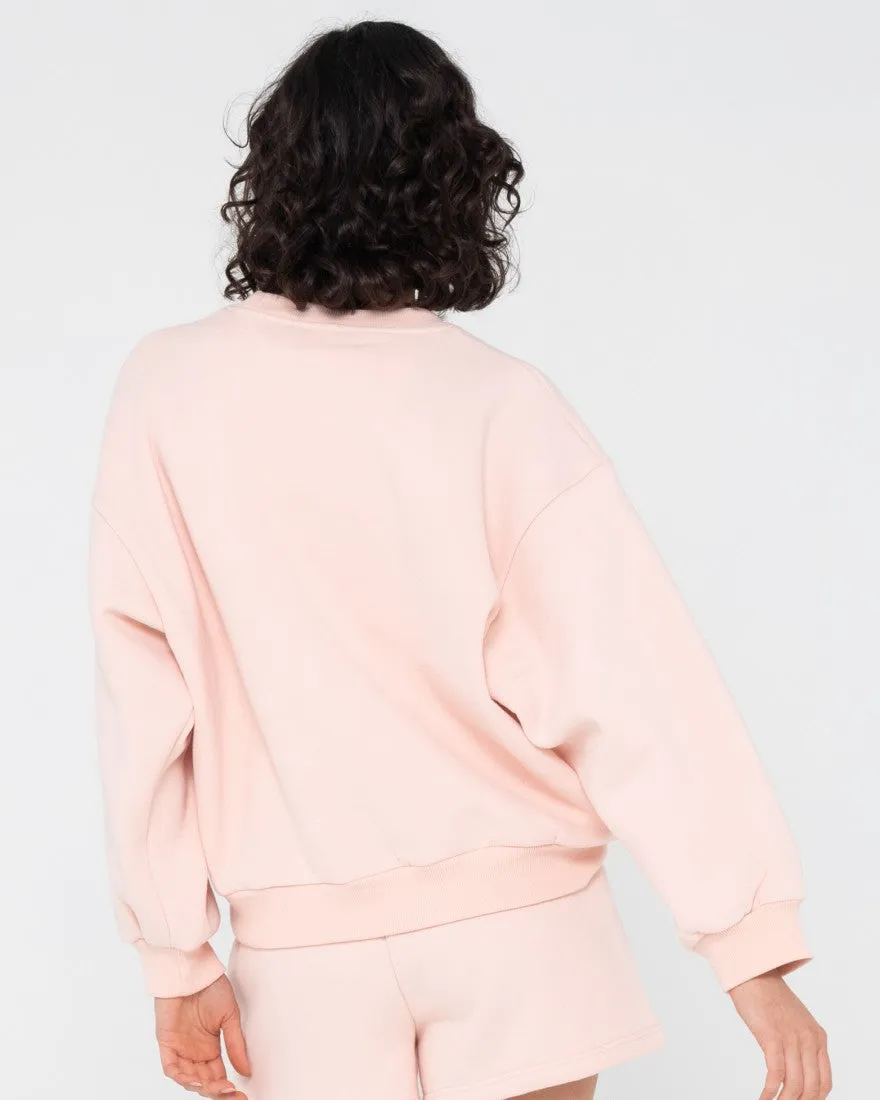 Script Oversize Crew Neck Fleece
