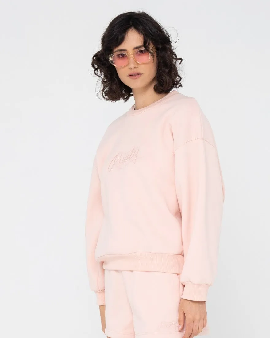Script Oversize Crew Neck Fleece