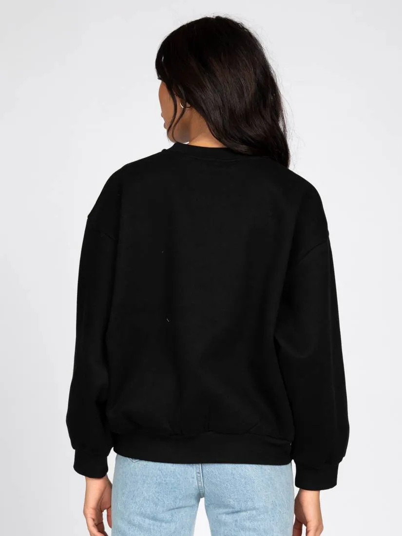 Script Oversize Crew Neck Fleece