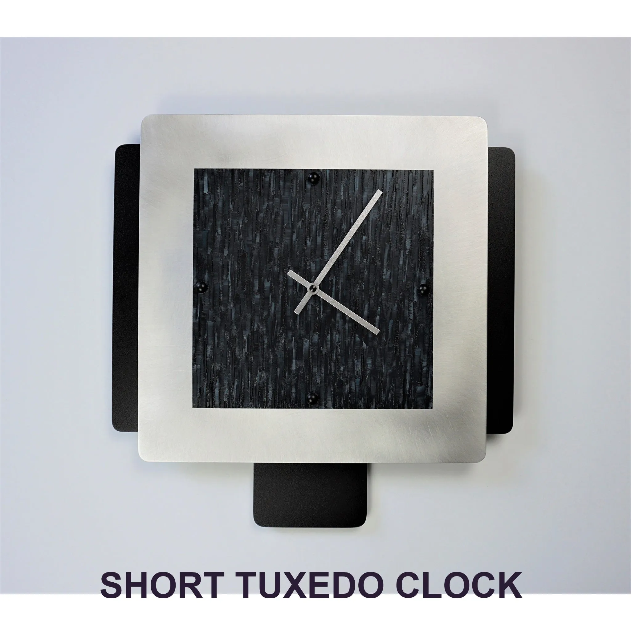 Short Tuxedo Wall Clock by Linda Lamore