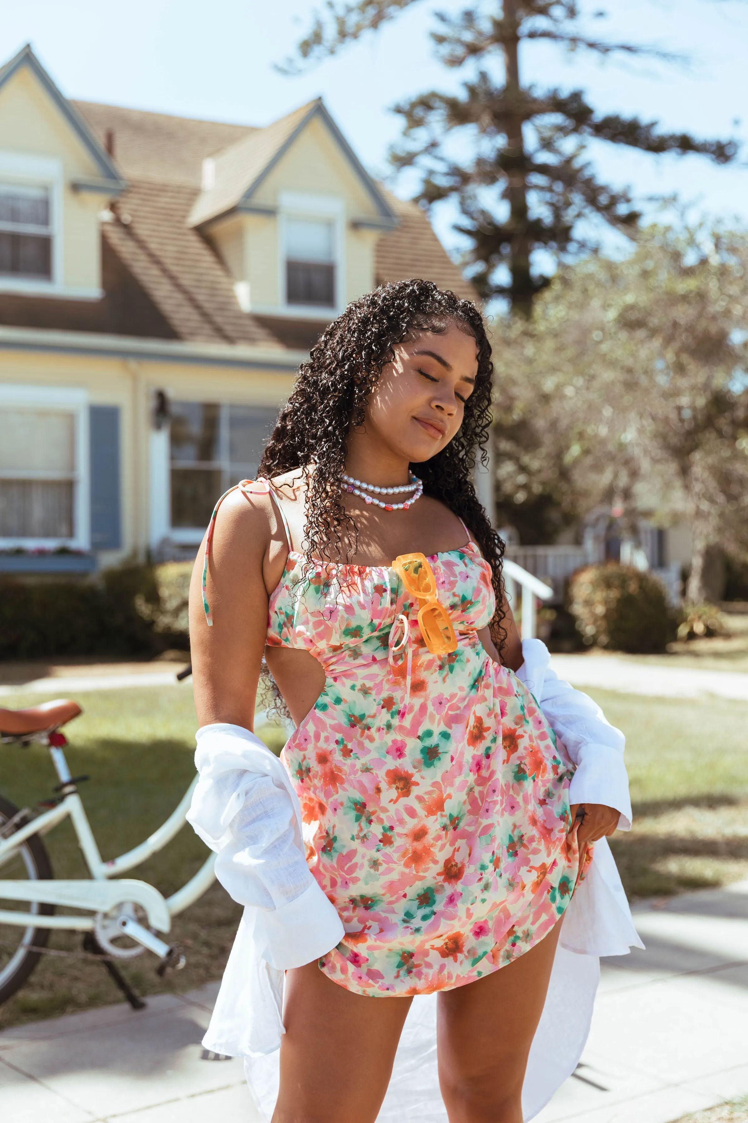Show and Tell Pink Floral Mini Dress
