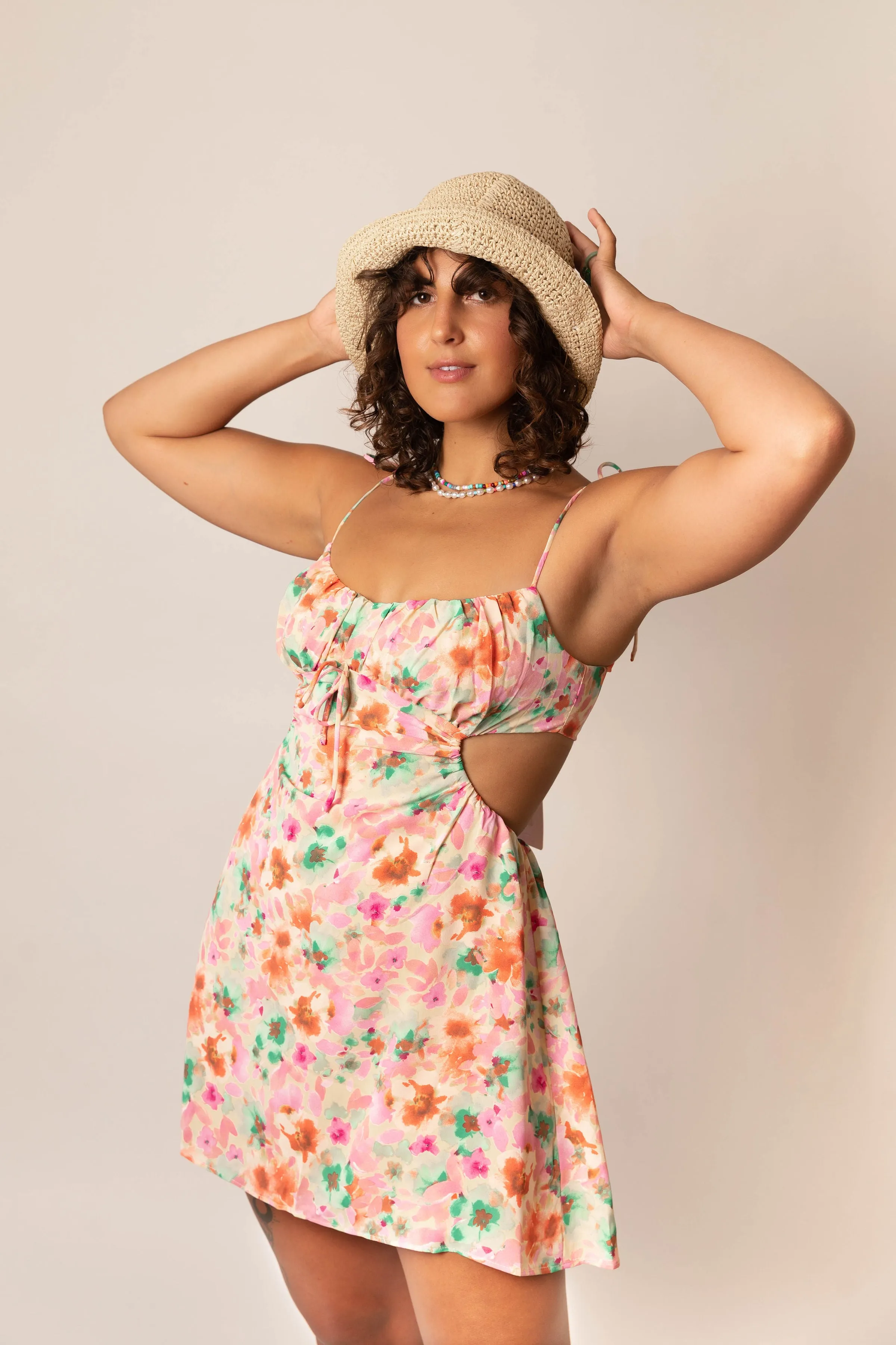 Show and Tell Pink Floral Mini Dress