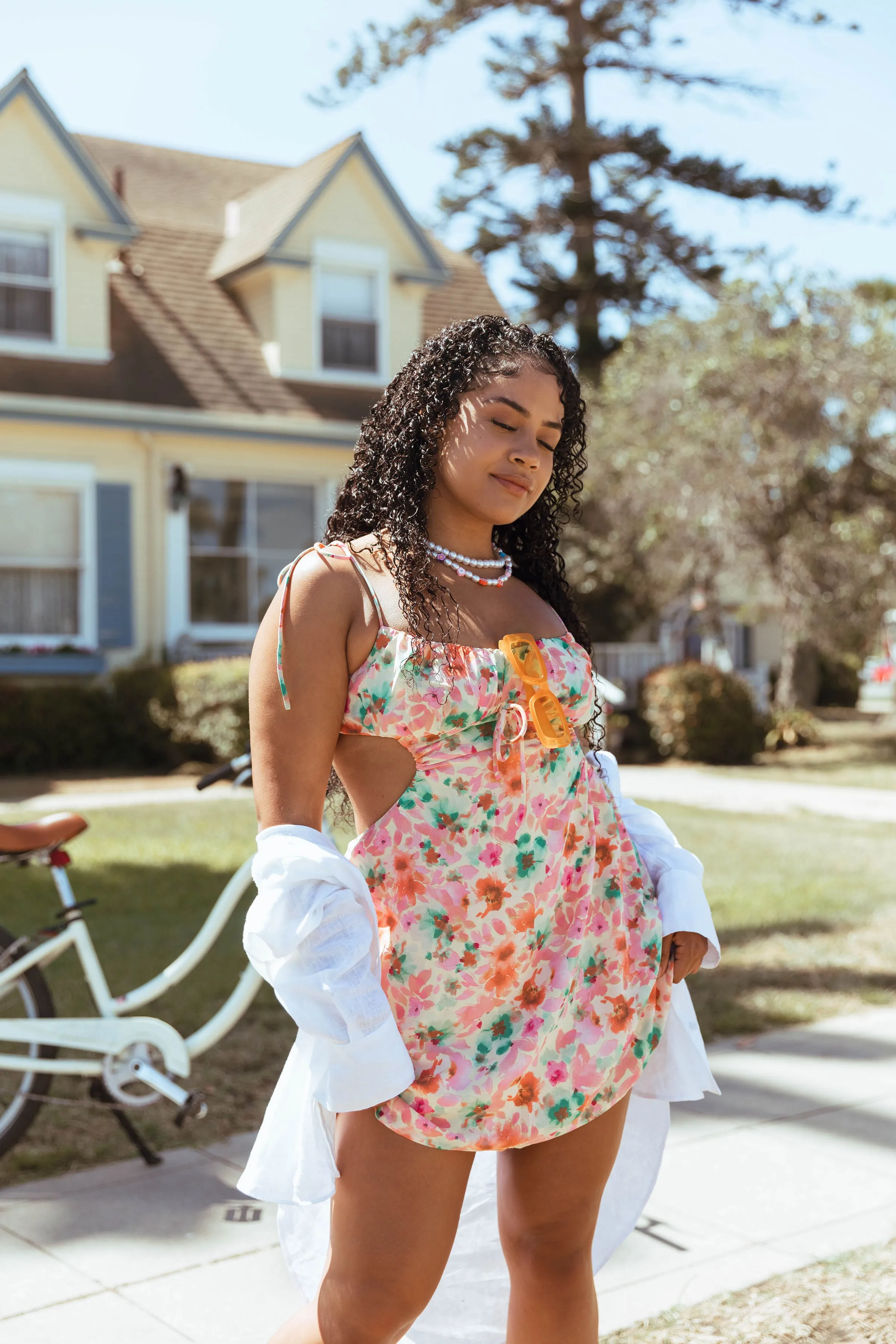 Show and Tell Pink Floral Mini Dress