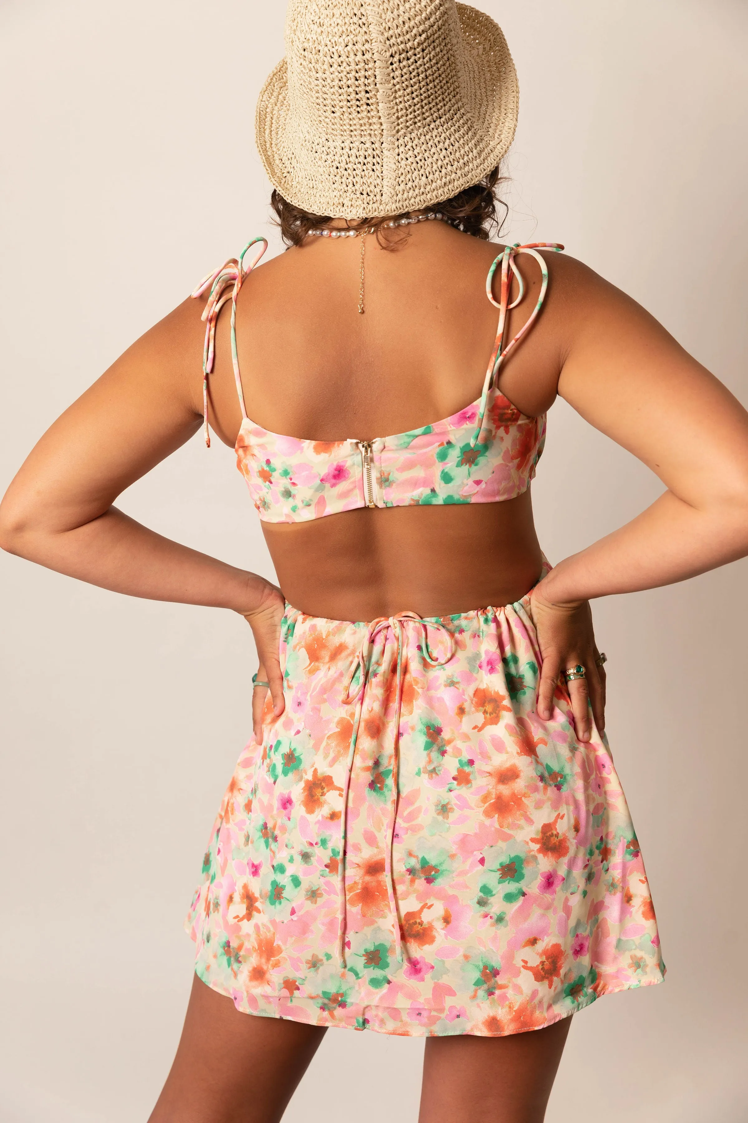 Show and Tell Pink Floral Mini Dress