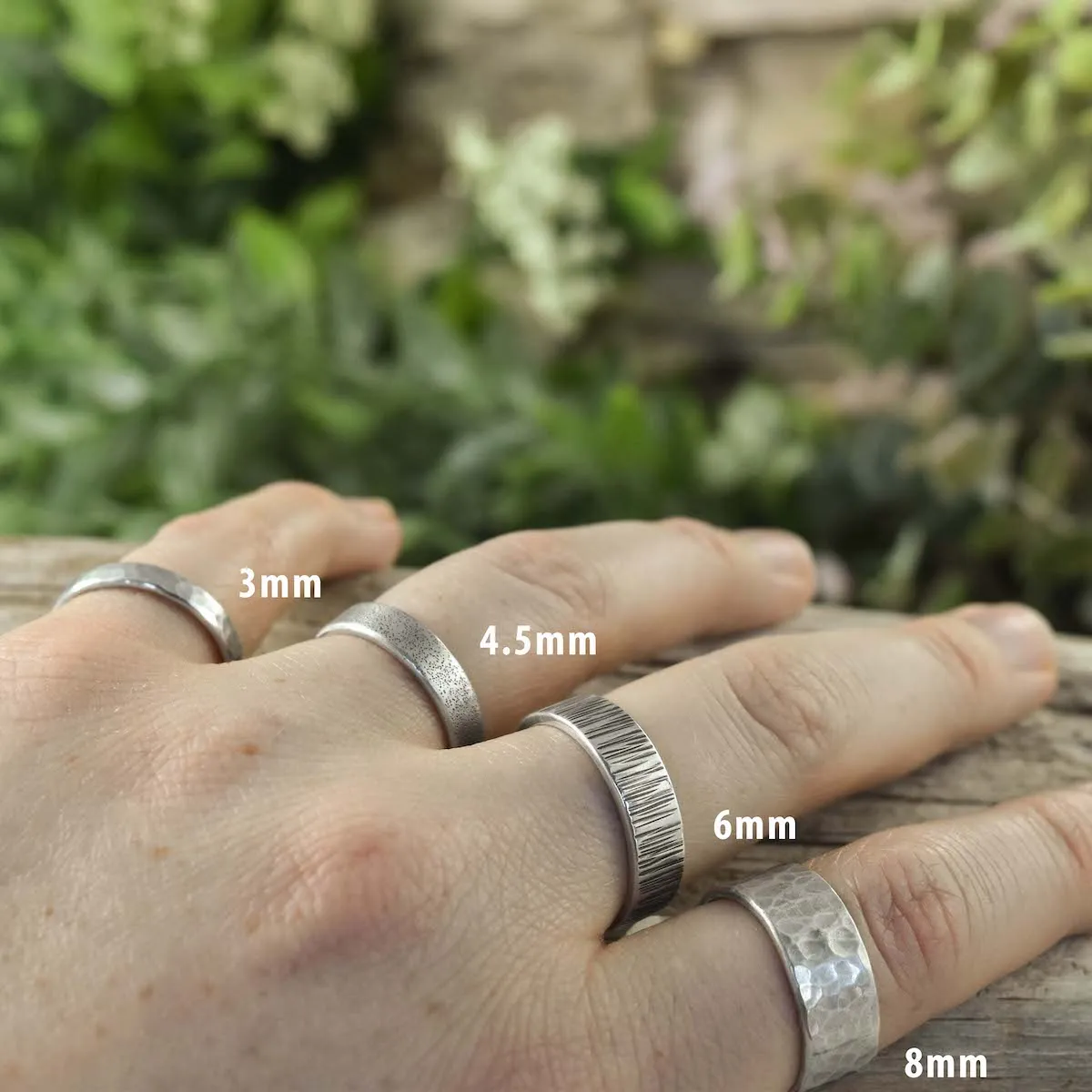 Silver Hammered Texture Ring