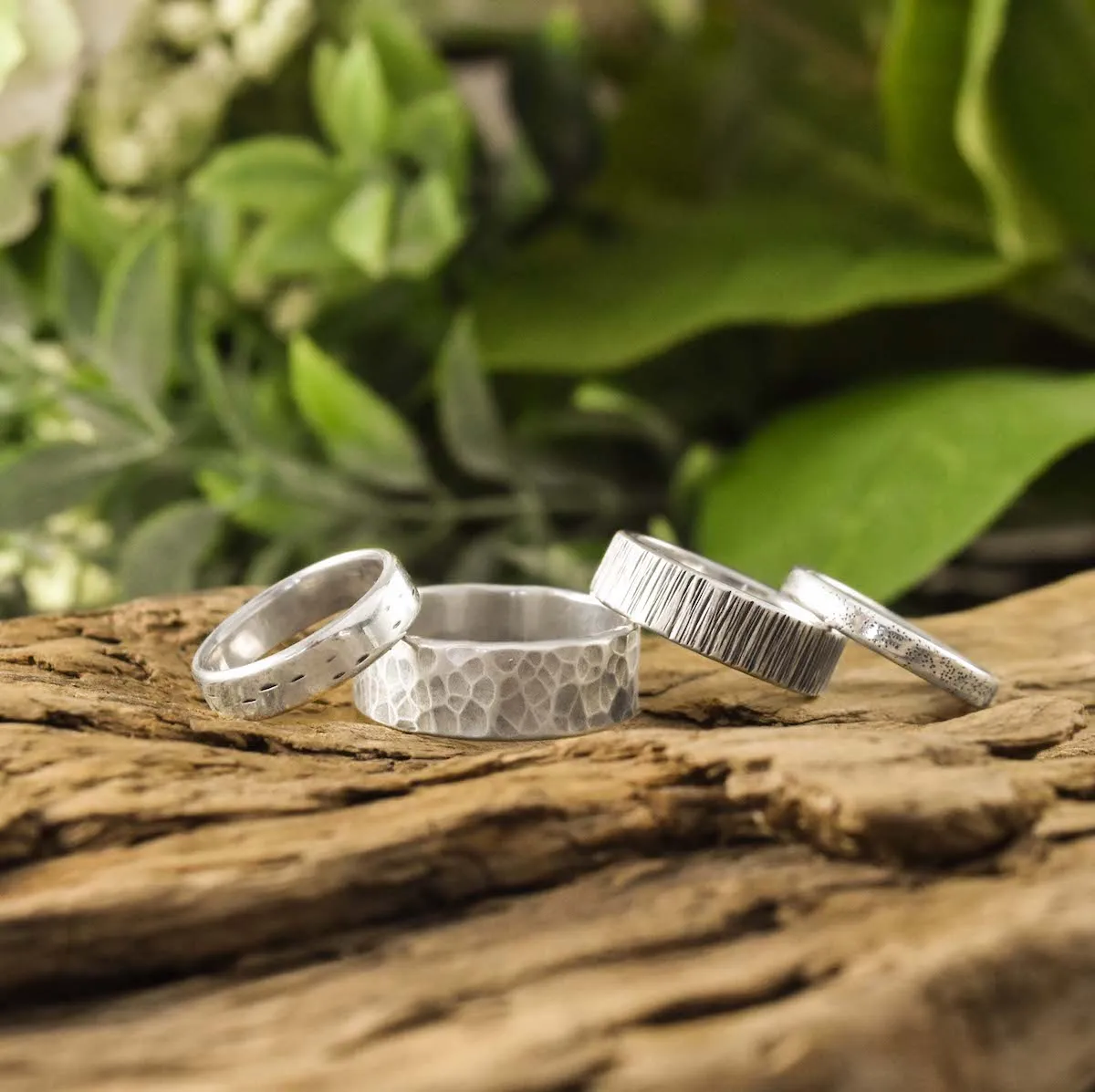 Silver Hammered Texture Ring
