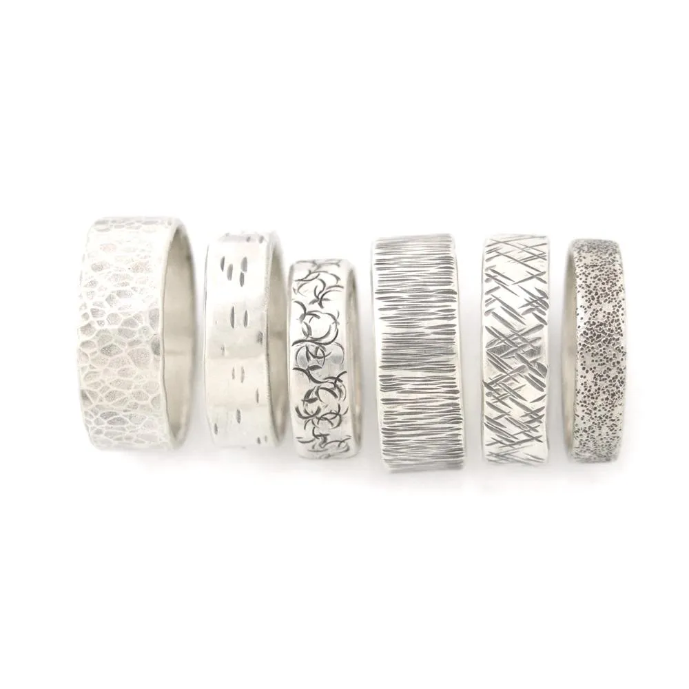 Silver Hammered Texture Ring