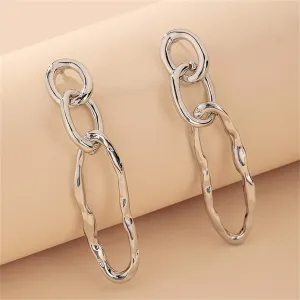 Silver-Plated Chain Drop Earrings