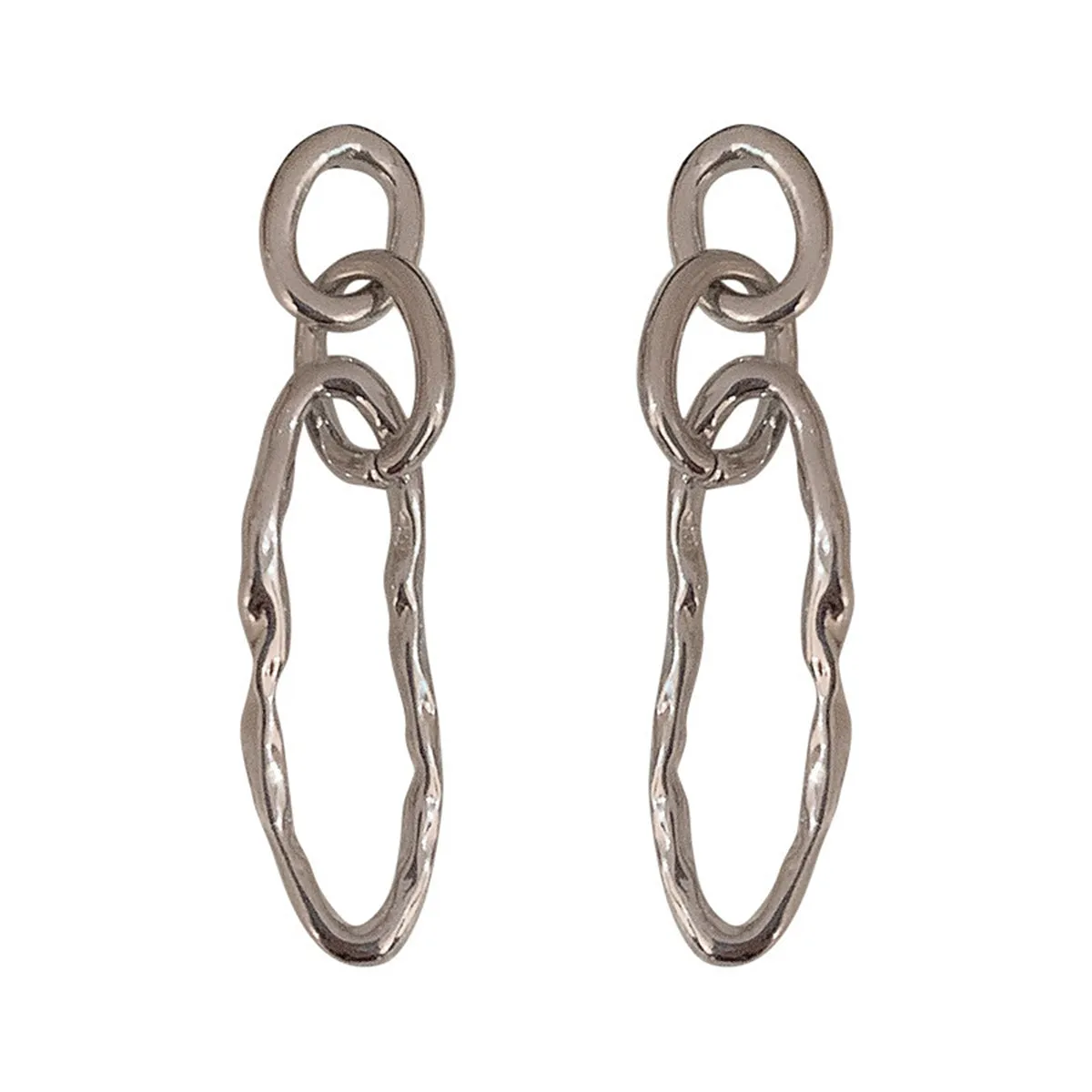 Silver-Plated Chain Drop Earrings