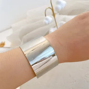 Silver-Plated Chain Wide Cuff