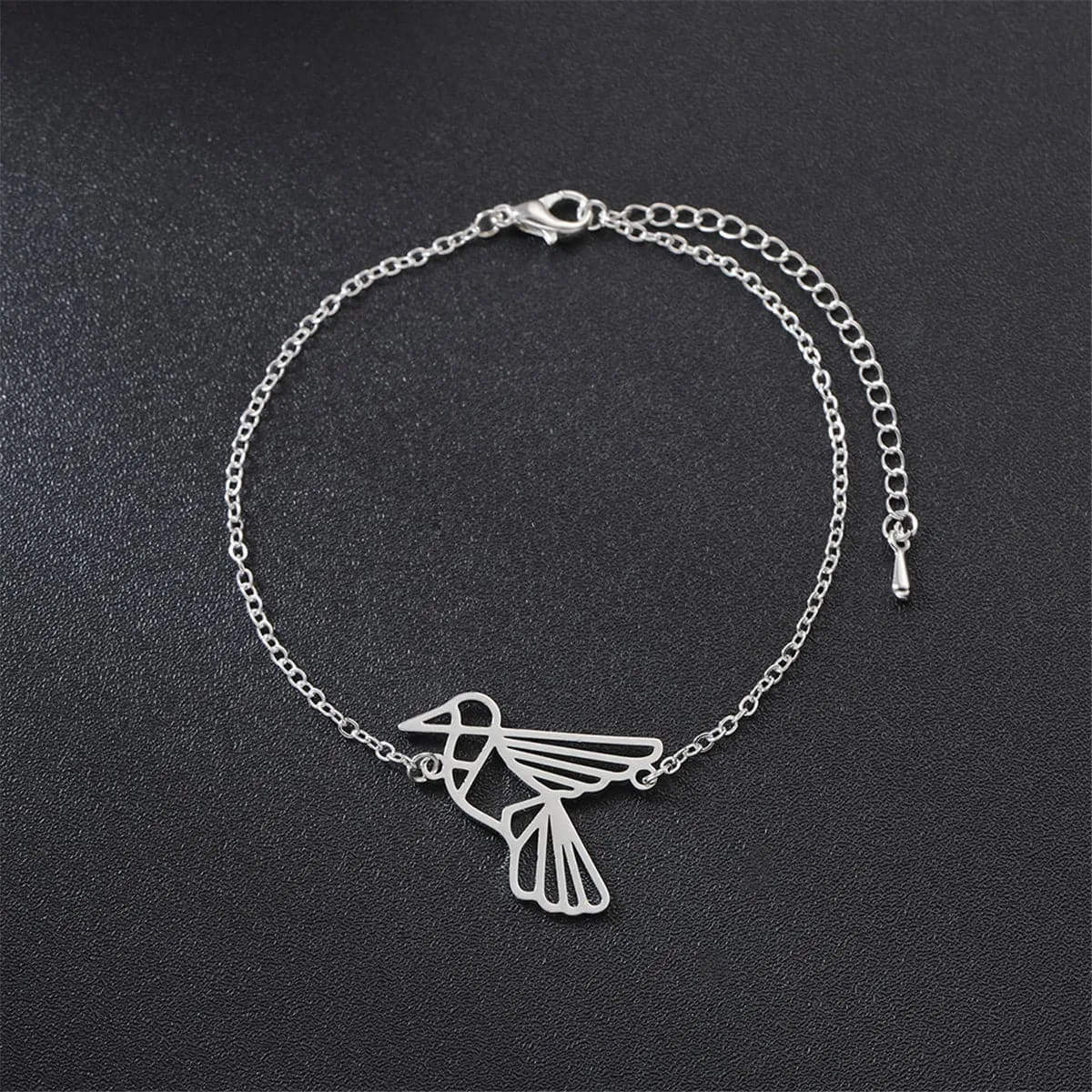 Silver-Plated Open Bird Charm Bracelet