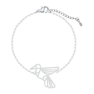 Silver-Plated Open Bird Charm Bracelet