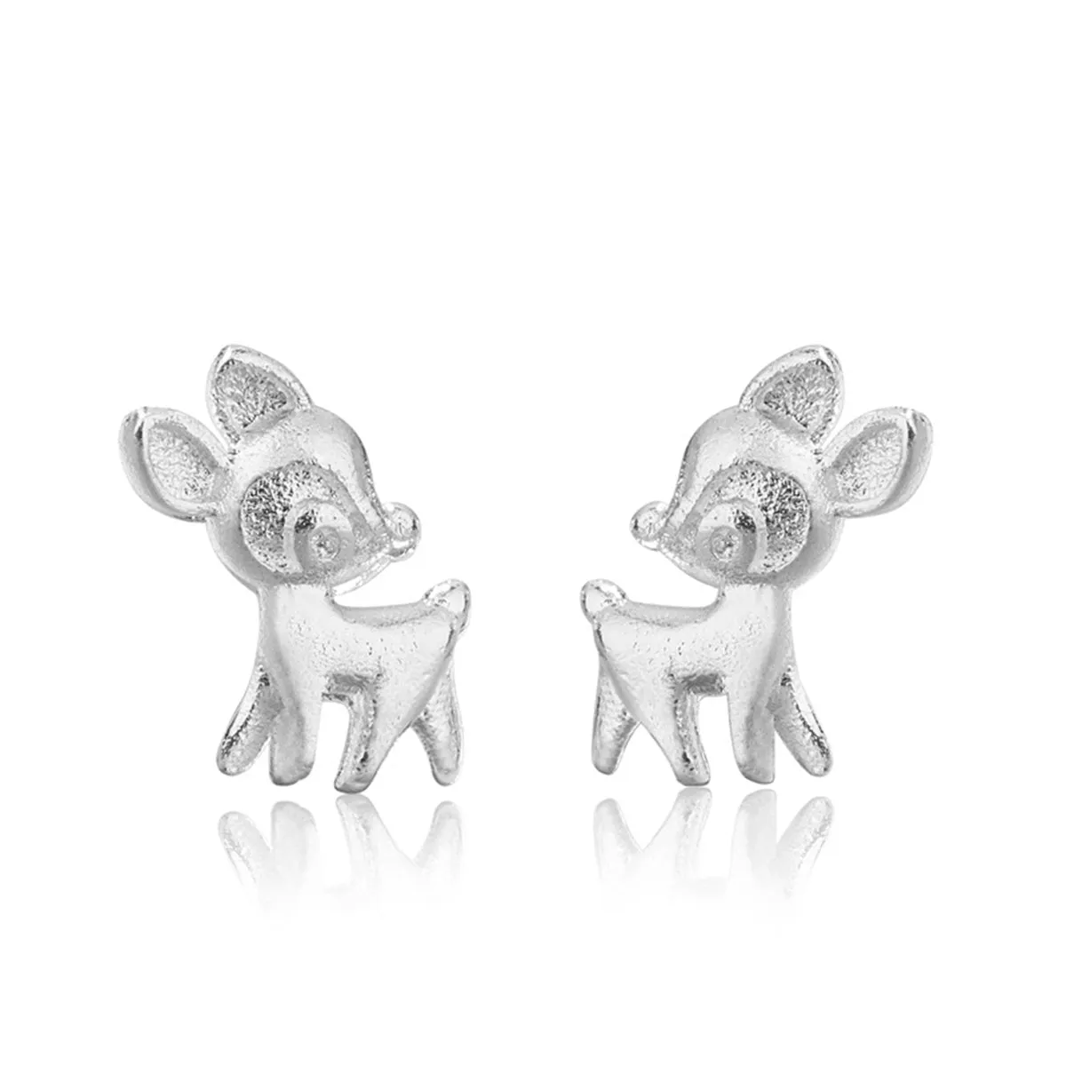 Silver-Plated Reindeer Stud Earrings