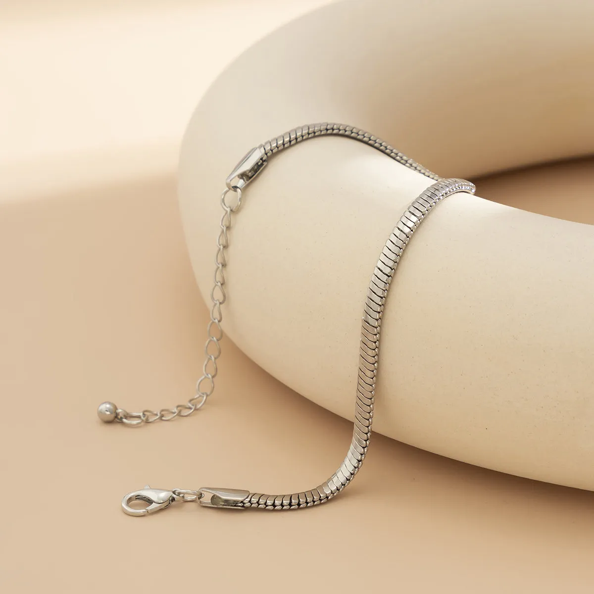 Silver-Plated Snake Chain Bracelet