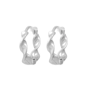 Silver-Plated Twine Huggie Earrings