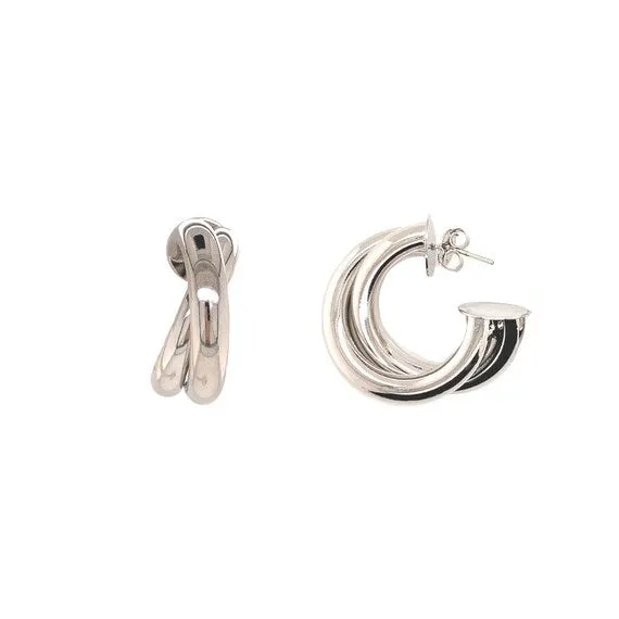 Silver Twist Hoops