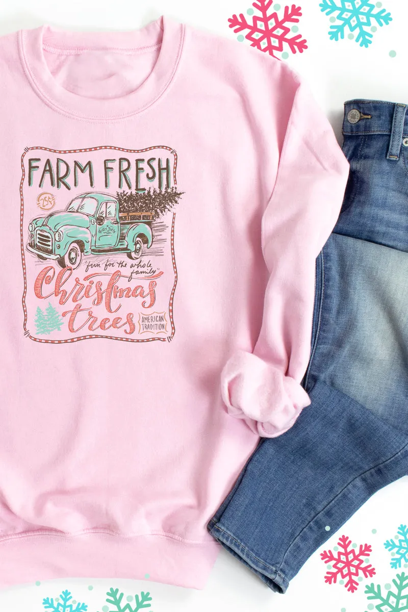 Sketch Farm Fresh Christmas Trees Unisex NuBlend Crew Sweatshirt