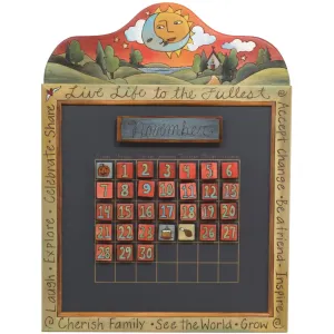 Small Wavy Top Perpetual Calendar by Sticks CAL003-S316549