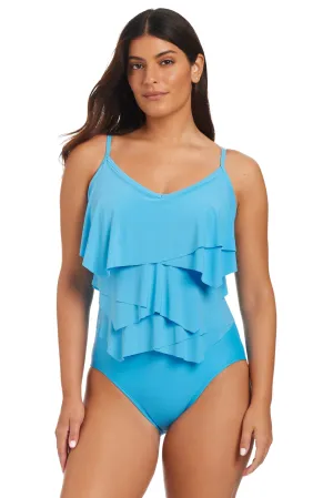 Solid Essentials Geometric One Piece Swimsuit