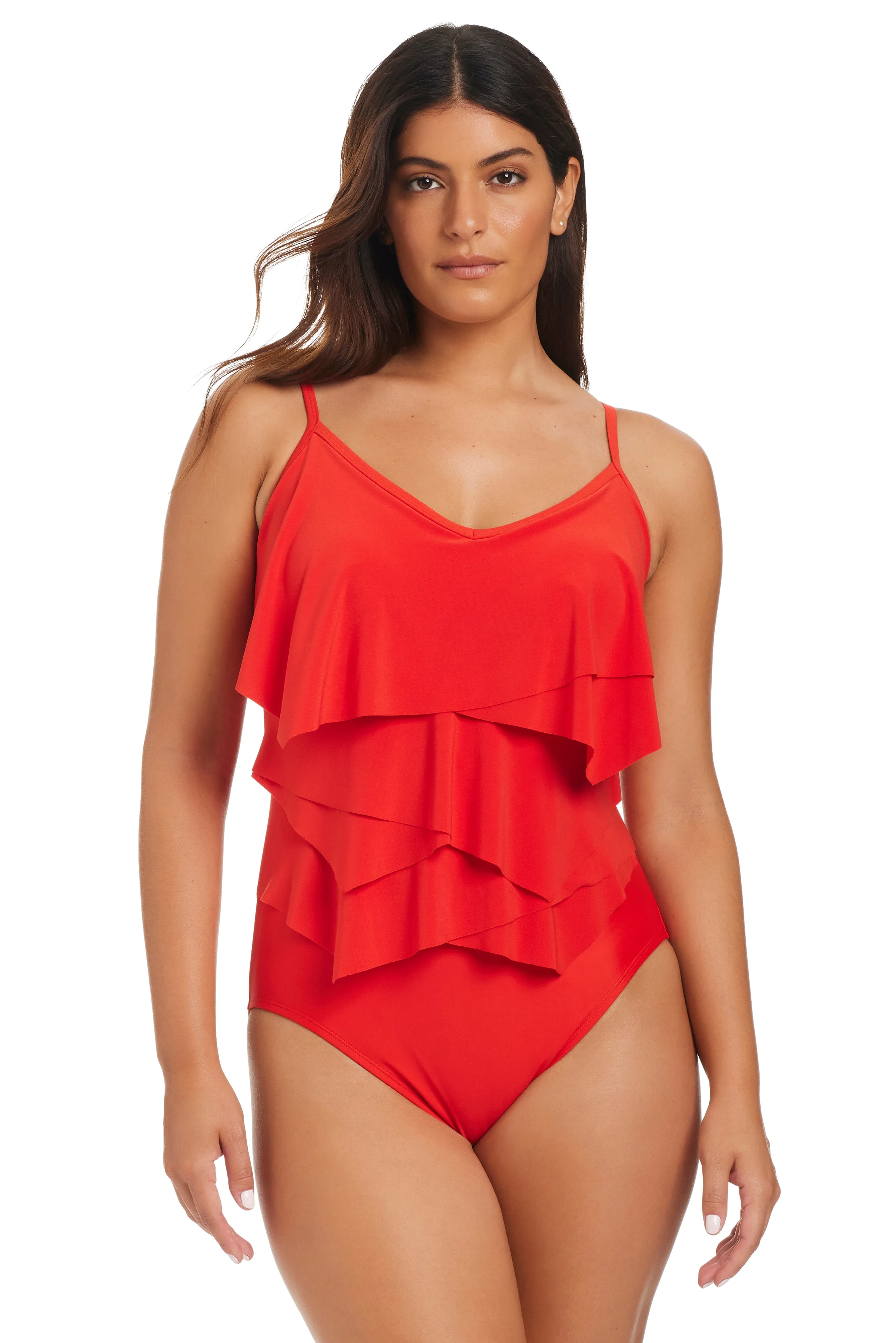 Solid Essentials Geometric One Piece Swimsuit