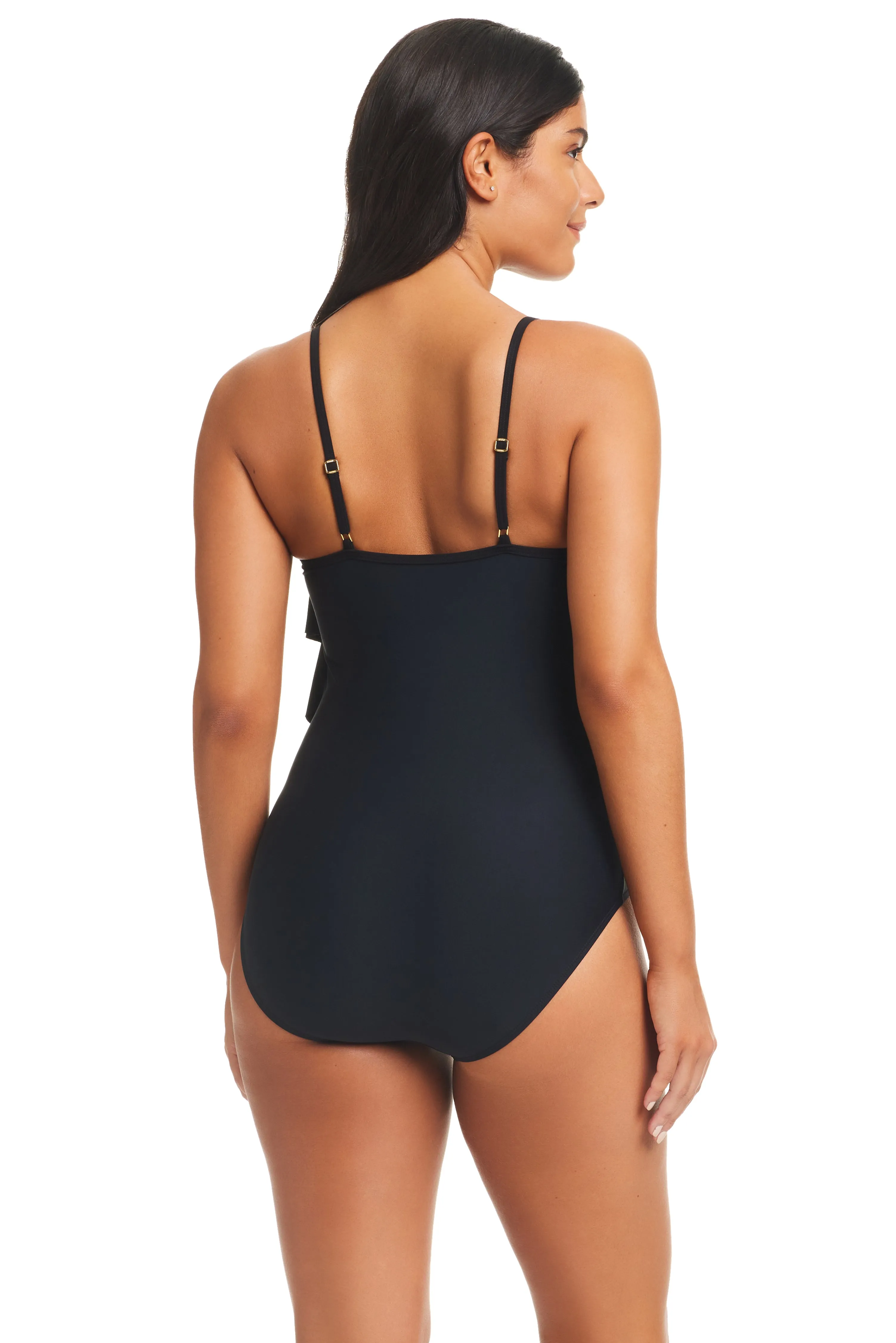 Solid Essentials Geometric One Piece Swimsuit
