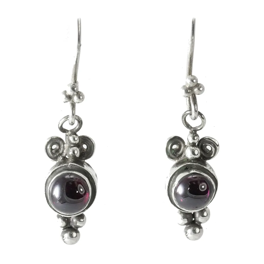 Sterling Silver Garnet Earrings - edit color