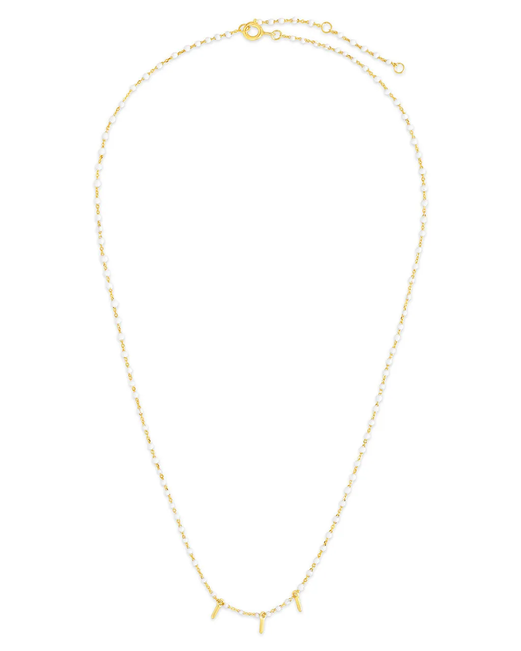 Sterling Silver Pastel Beaded Charm Necklace