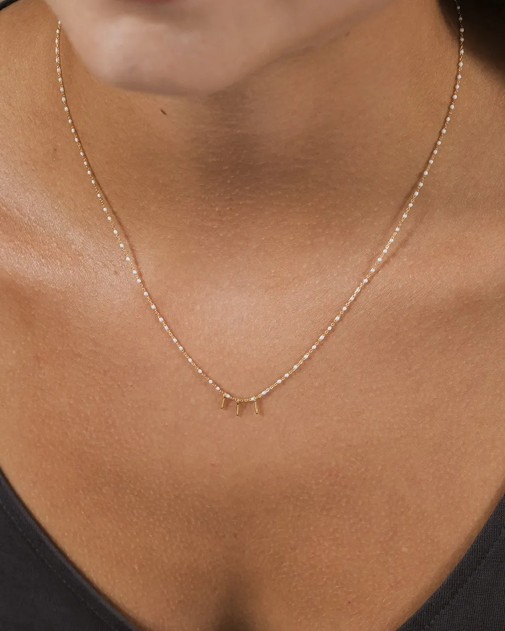 Sterling Silver Pastel Beaded Charm Necklace