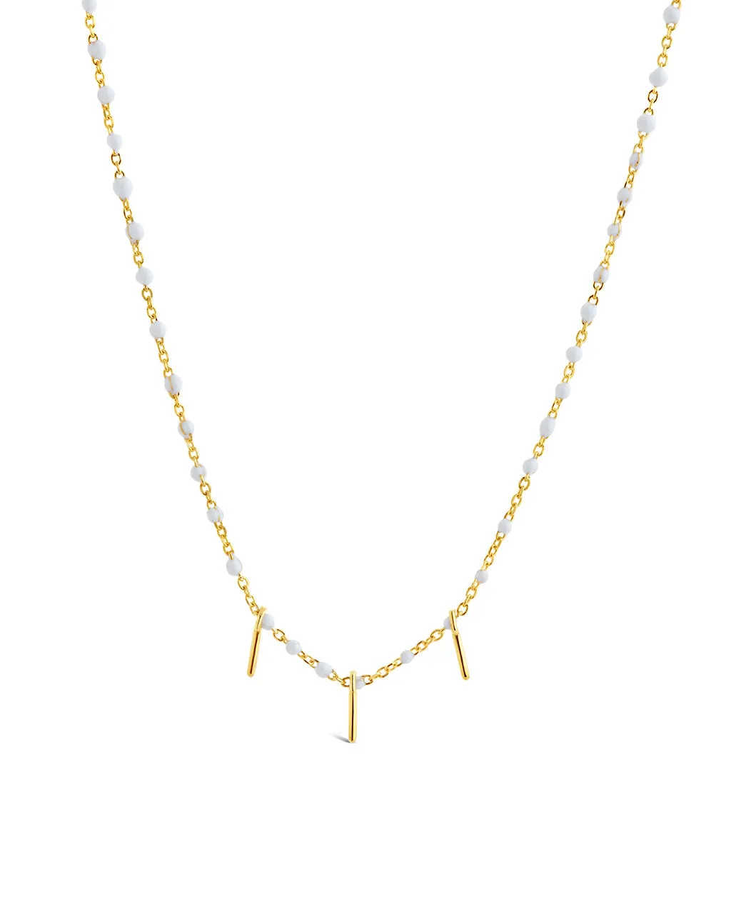 Sterling Silver Pastel Beaded Charm Necklace
