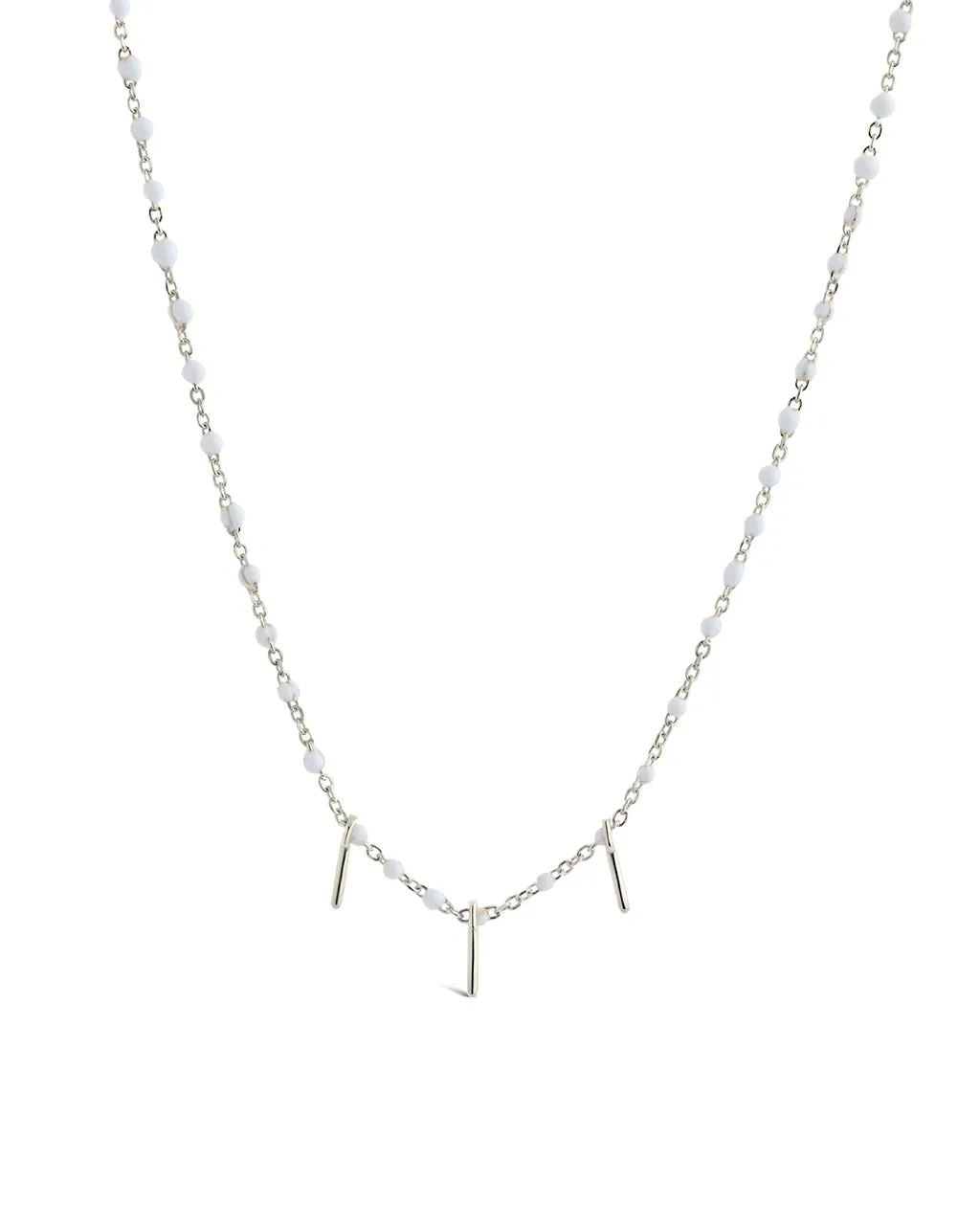 Sterling Silver Pastel Beaded Charm Necklace