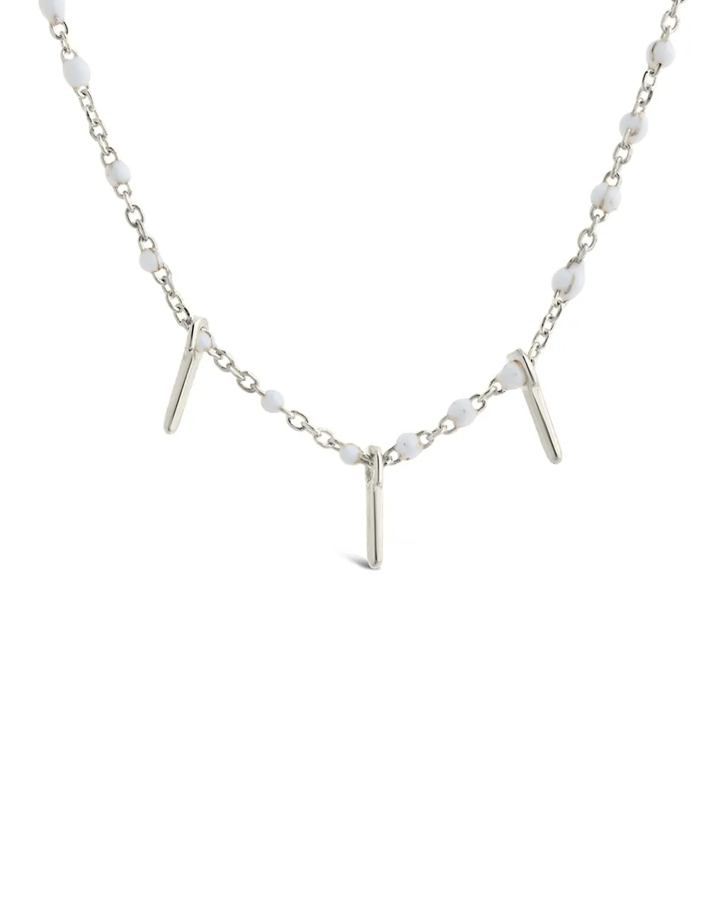 Sterling Silver Pastel Beaded Charm Necklace