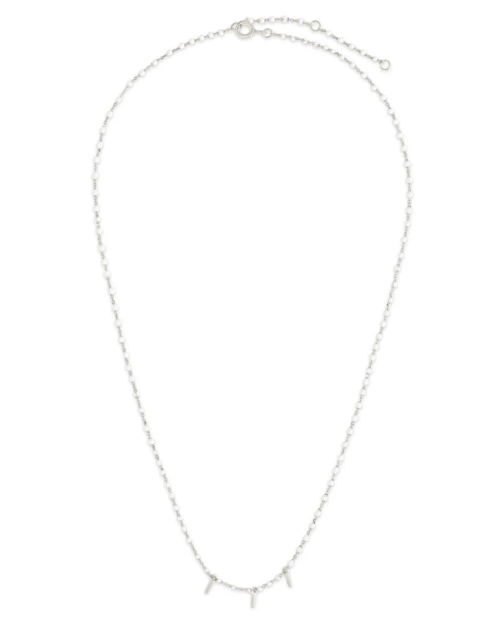 Sterling Silver Pastel Beaded Charm Necklace