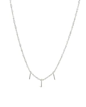 Sterling Silver Pastel Beaded Charm Necklace