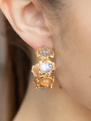 Stone Hoop Earring