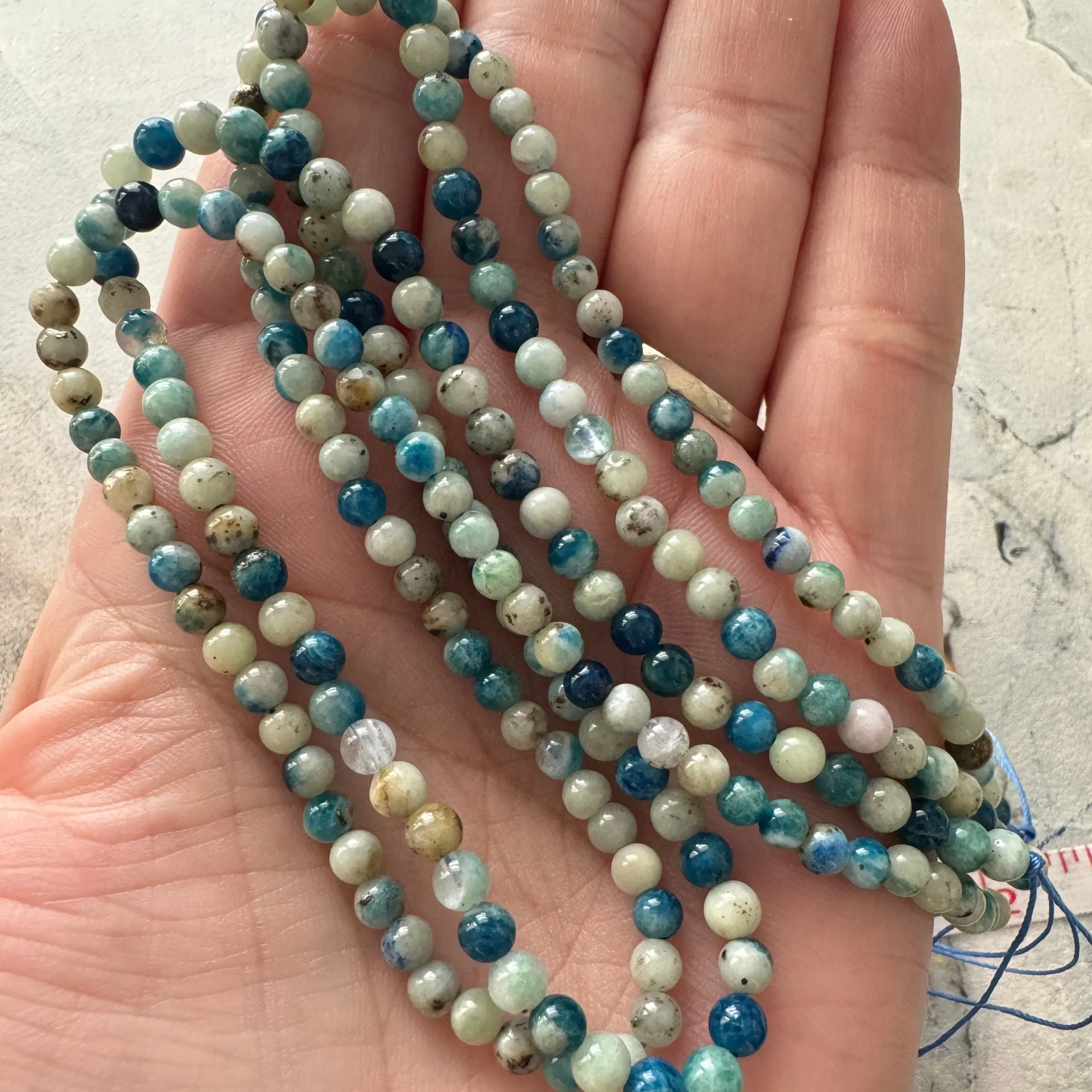 Stormy Waters and Sun Natural Stone Bead Bracelets - Set of 3 or Each