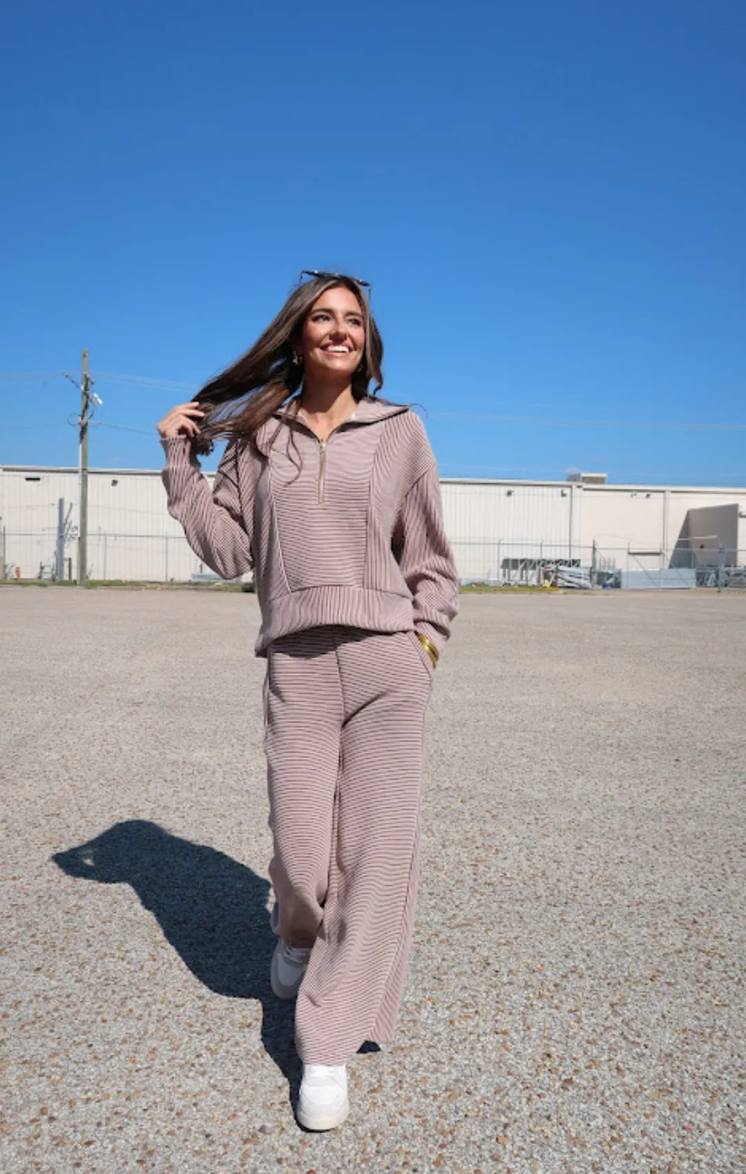 Stripe Cord Fleece Pant