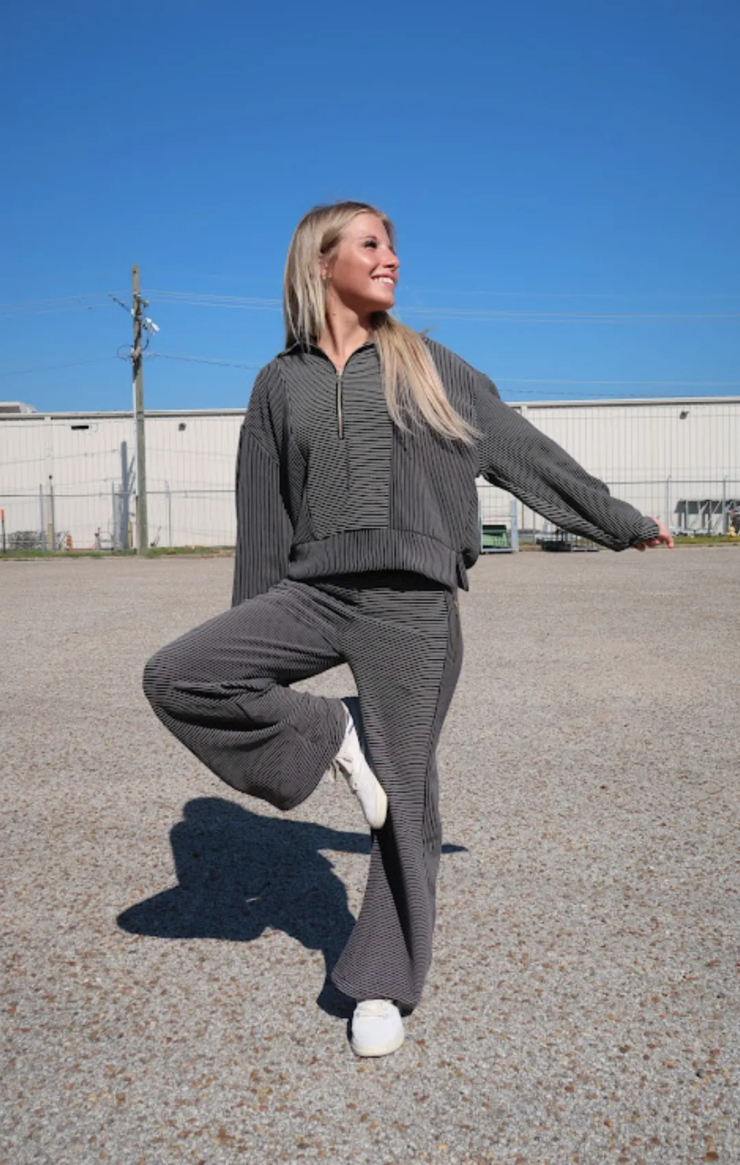 Stripe Cord Fleece Pant