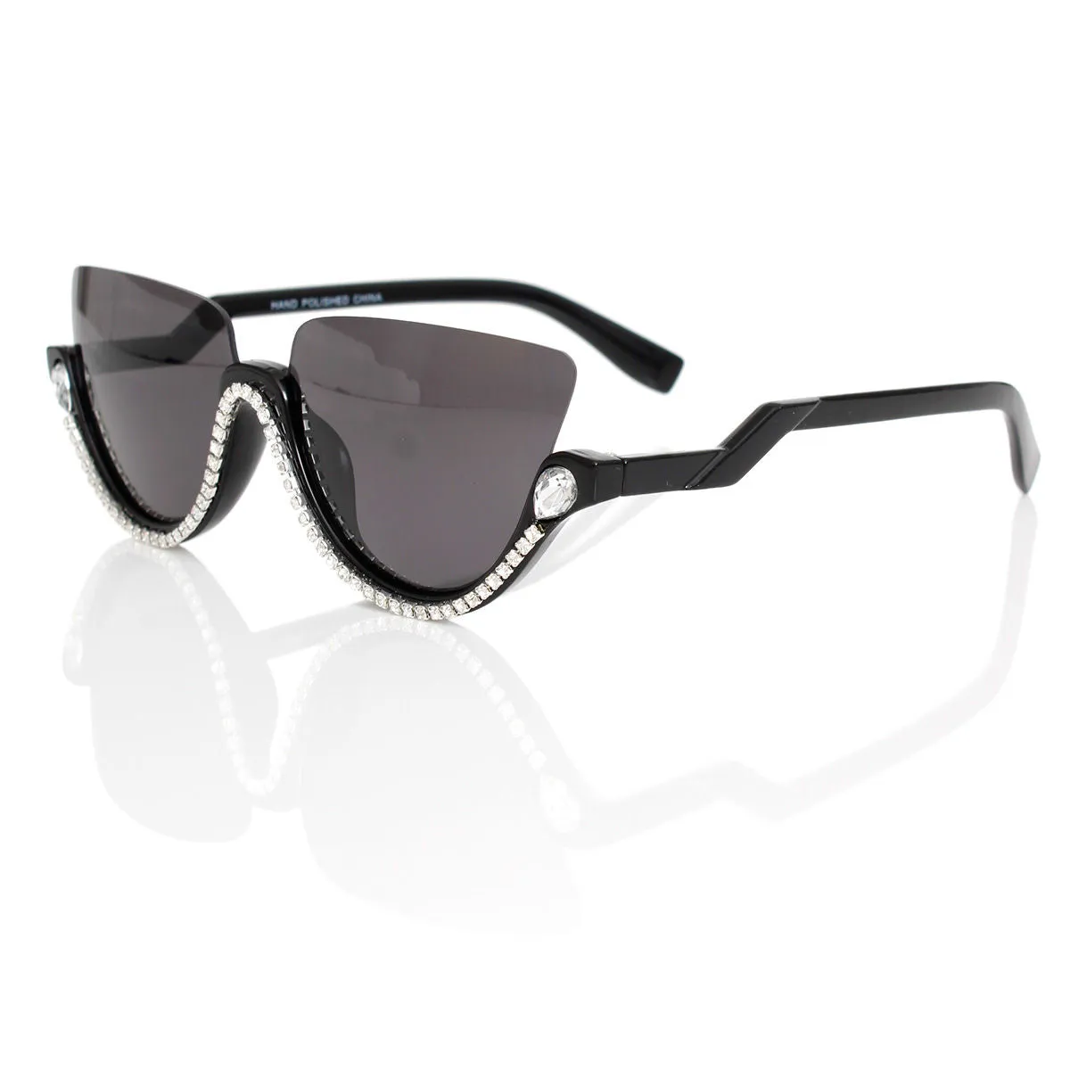 Sunglasses Half Frame Black Eyewear