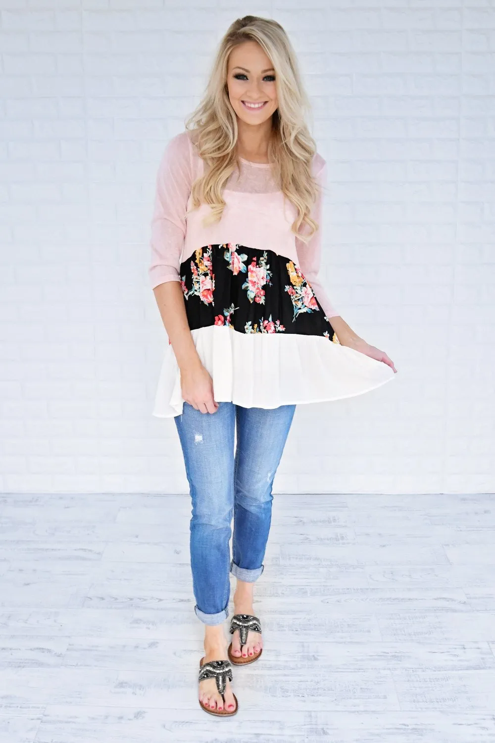 Sweet and Dainty Colorblock Top