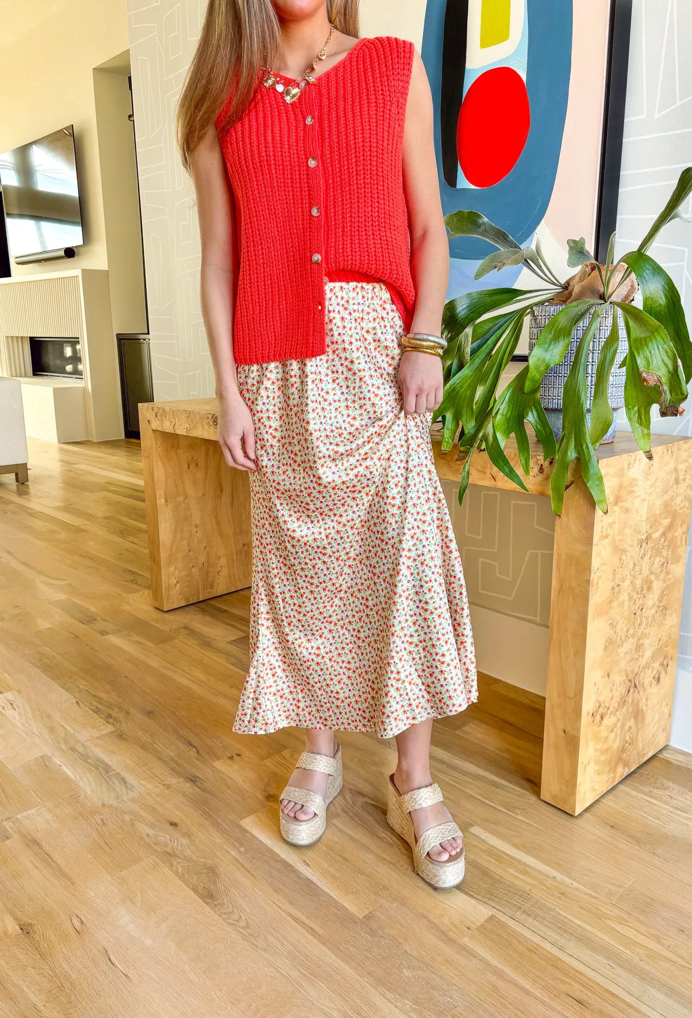 Sweet By Nature Floral Midi Skirt
